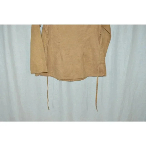 Baby and Me Tan Soft Polyester Tie Back Blouse M - Picture 6 of 6